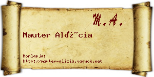 Mauter Alícia névjegykártya